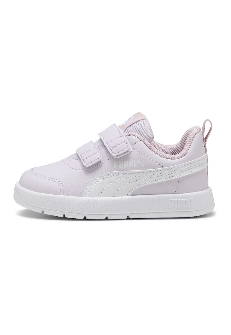 Puma Pantofi sport Courtflex V3 din piele ecologica cu velcro - Roz pastel/Alb optic