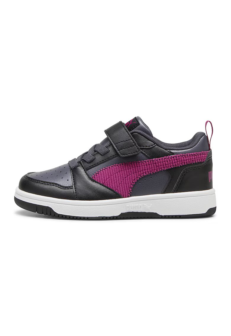 Puma Pantofi sport cu bareta cu inchidere velcro Rebound V6 - Negru/Gri carbune/Albastru lavanda