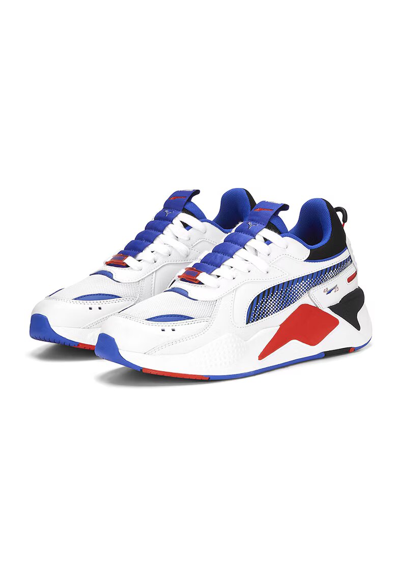 Puma Pantofi sport cu garnituri de piele ecologica si insertii textile RS-X GEN - Albastru royal/Rosu vermillion/Alb murdar