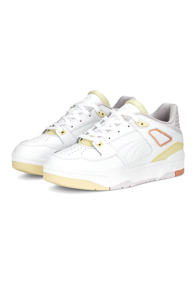 Puma Pantofi sport cu garnituri de piele Slipstream - Alb/Gri deschis