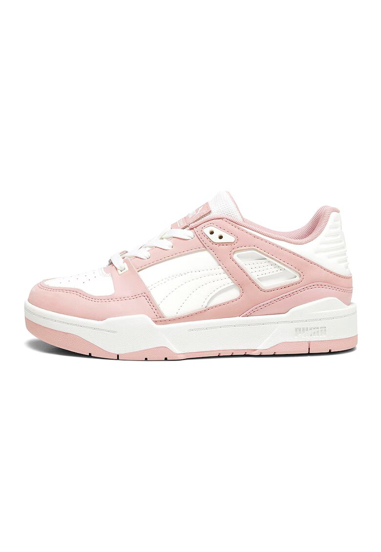 Puma Pantofi sport cu garnituri de piele Slipstream PRM - Alb/Roz pal
