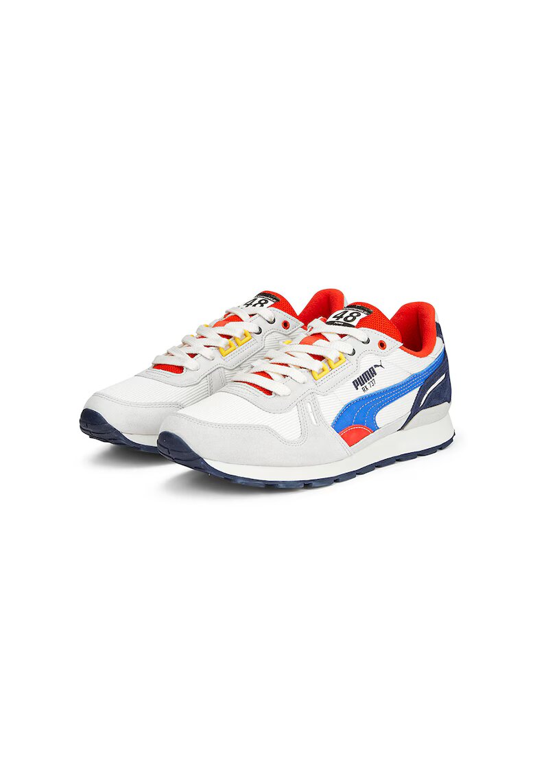 Puma Pantofi sport cu garnituri din piele intoarsa Frosted Mesh - Rosu/Gri deschis/Albastru