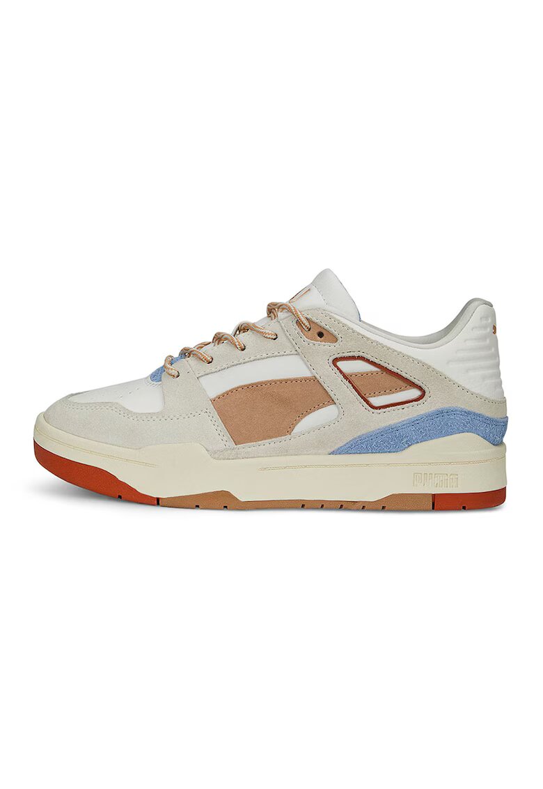 Puma Pantofi sport cu garnituri din piele intoarsa Slipstream - Maro/Alb murdar