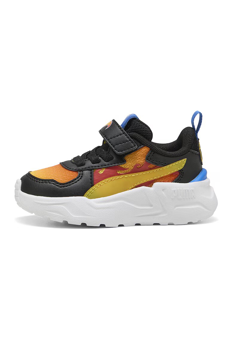 Puma Pantofi sport cu inchidere velcro si model colorblock - Negru/Portocaliu