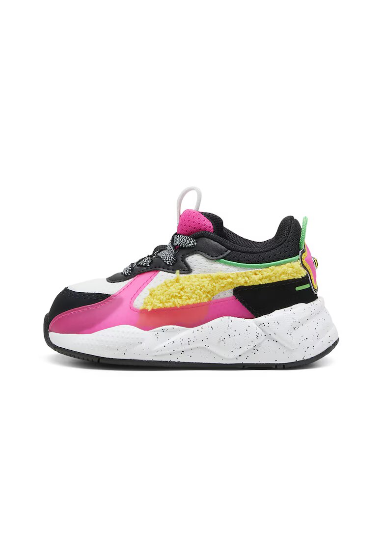 Puma Pantofi sport cu insertii din material teddy RS-X Trolls - Negru/Roz aprins/Alb optic