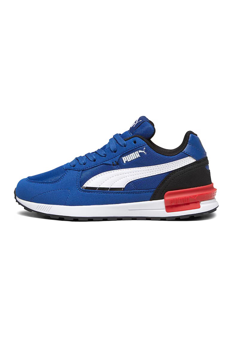 Puma Pantofi sport cu insertii din plasa Graviton Jr - Alb/Albastru royal