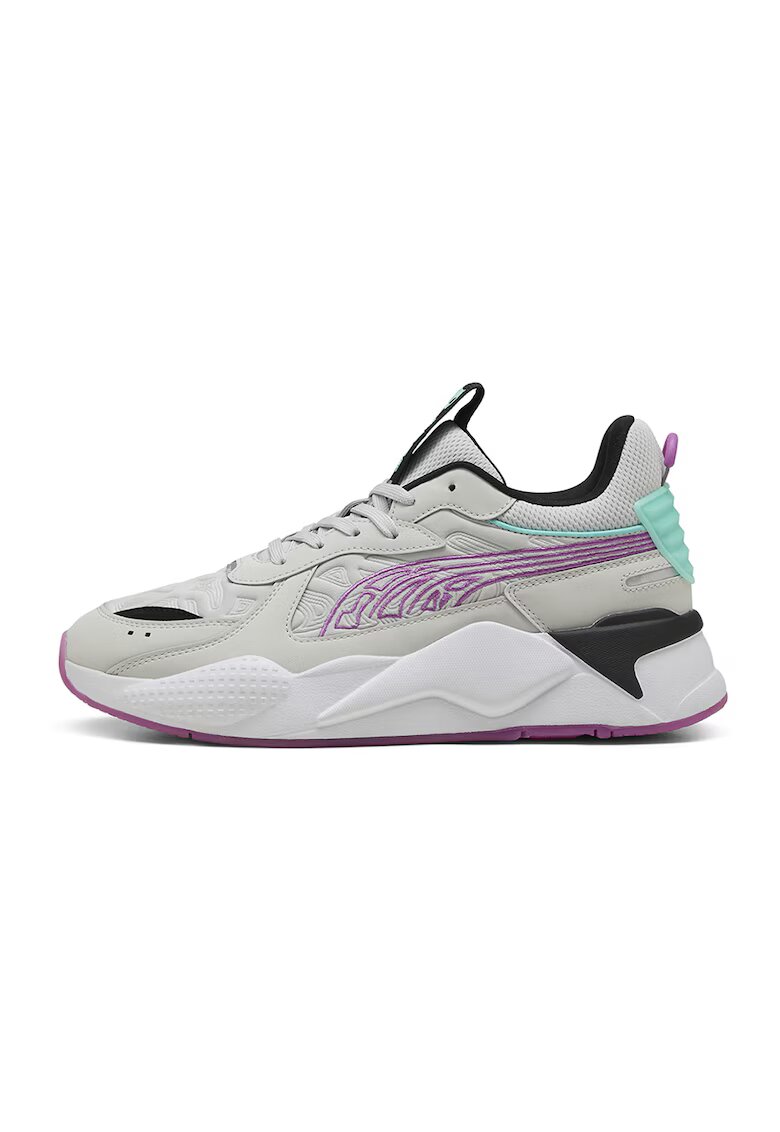 Puma Pantofi sport cu insertii textile - Gri/Albastru aquamarin/Roz