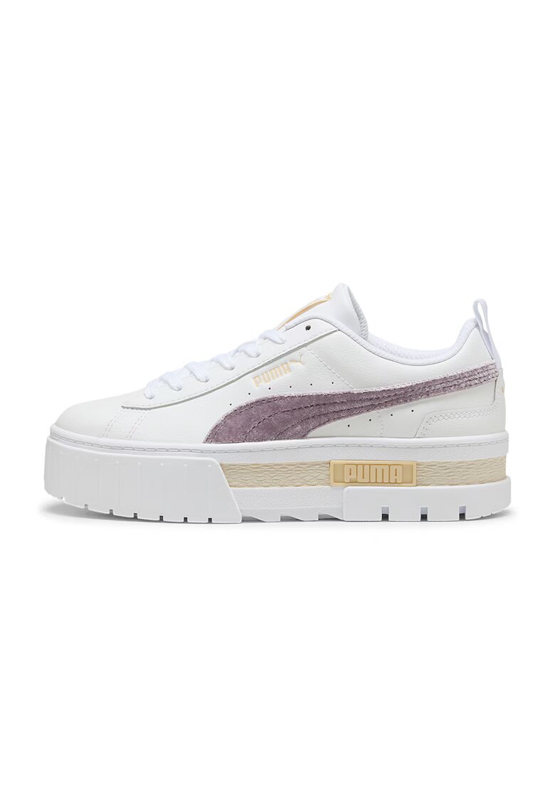 Puma Pantofi sport cu logo Mayze Velvet Dream - Alb fildes/Violet prafuit
