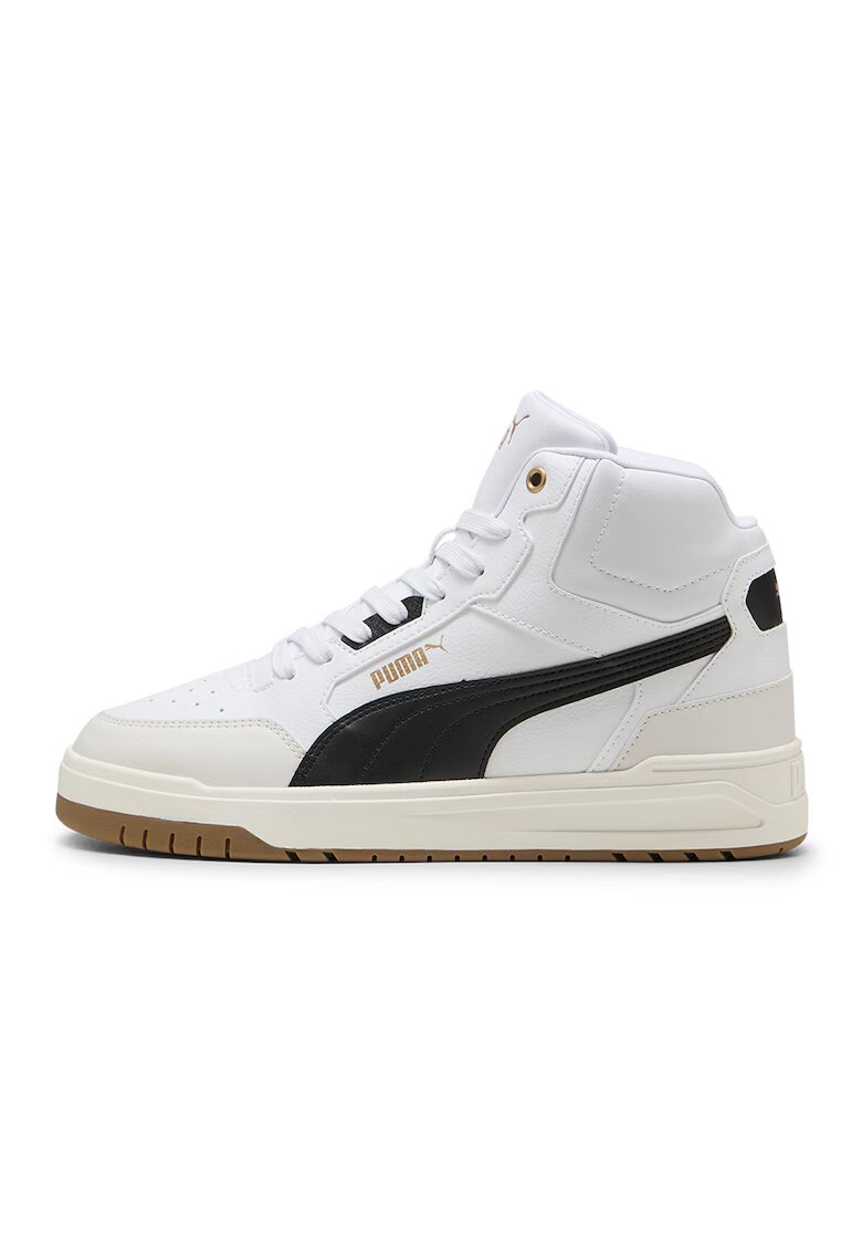 Puma Pantofi sport cu model in doua nuante Shuffle Downtown - Alb fildes/Negru/Alb optic