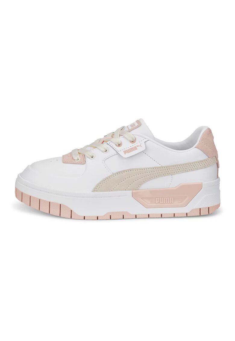 Puma Pantofi sport cu piele intoarsa Cali Dream Colorpop - Alb/Roz somon