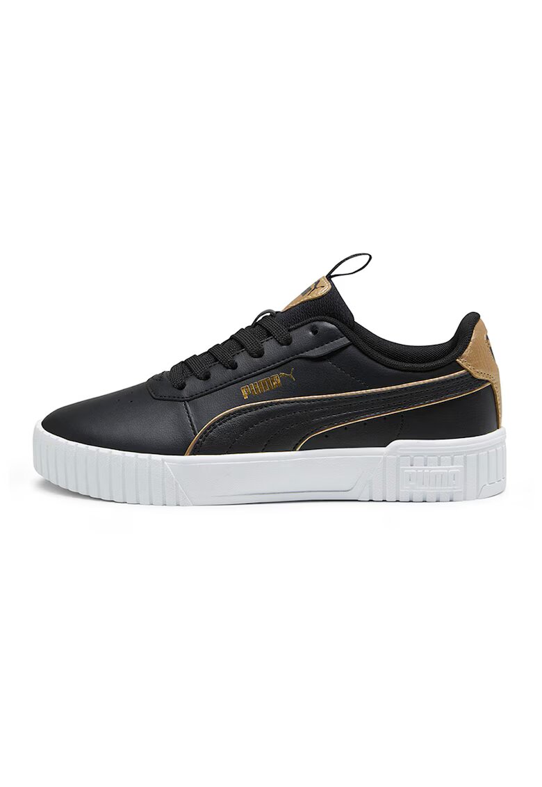 Puma Pantofi sport de piele ecologica Carina 2.0 - Alb/Auriu/Negru
