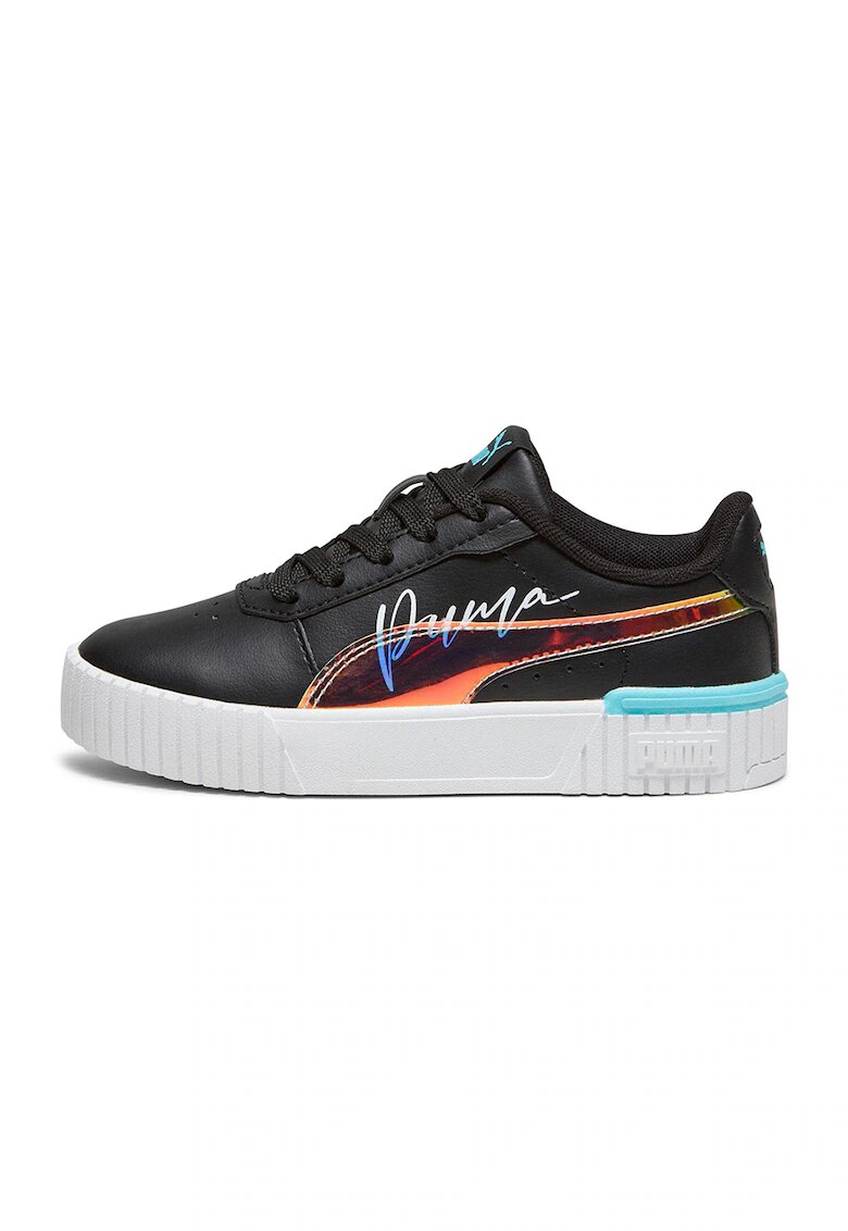 Puma Pantofi sport de piele ecologica Carina 2.0 Crystal - Negru/Portocaliu/Albastru