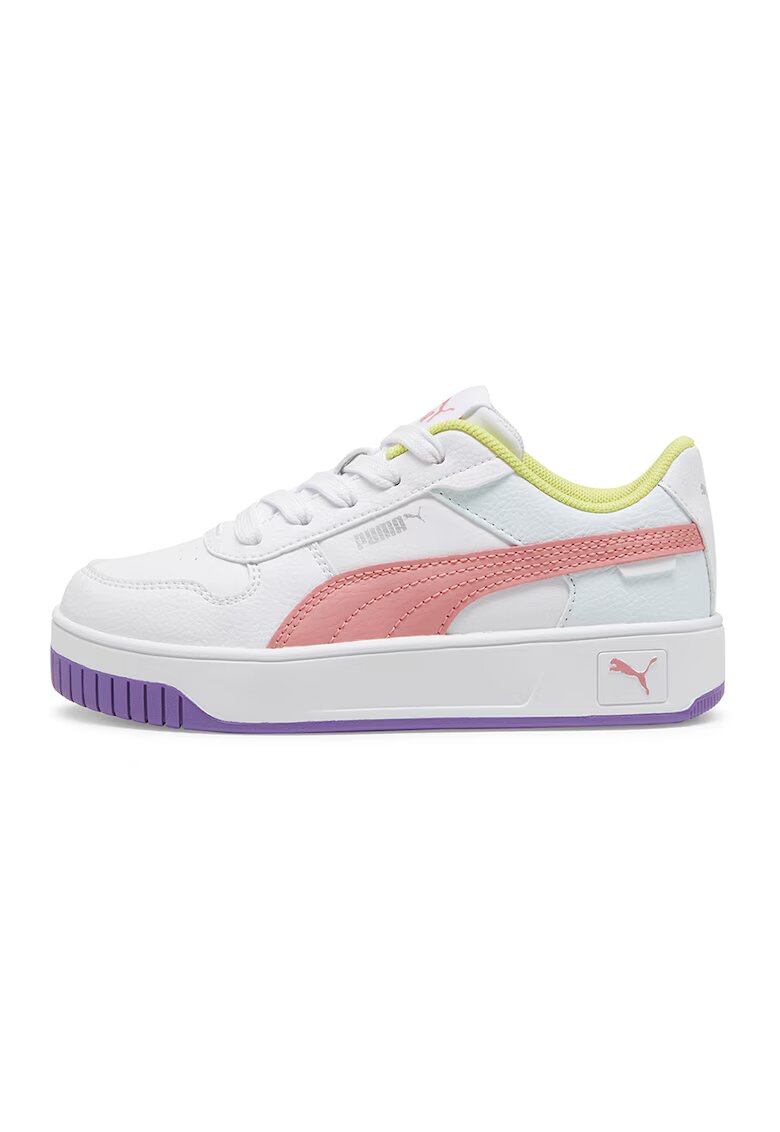Puma Pantofi sport de piele ecologica Carina Street - Alb/Coral