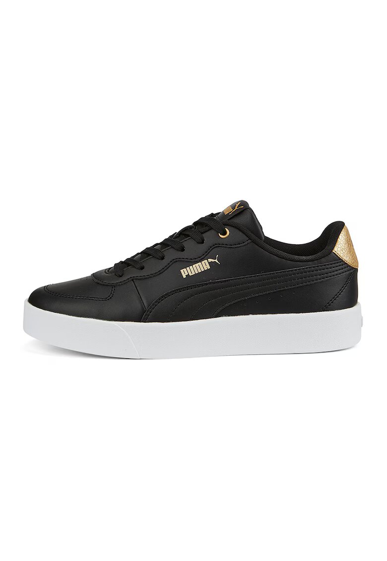 Puma Pantofi sport de piele ecologica cu aspect deteriorat Skye Clean - Auriu/Negru