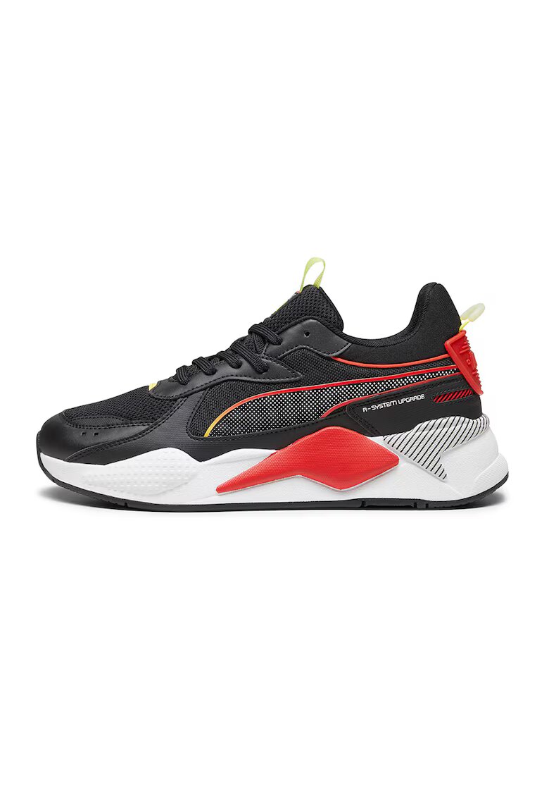 Puma Pantofi sport de piele ecologica cu garnituri de plasa RS-X - Rosu/Negru/Galben
