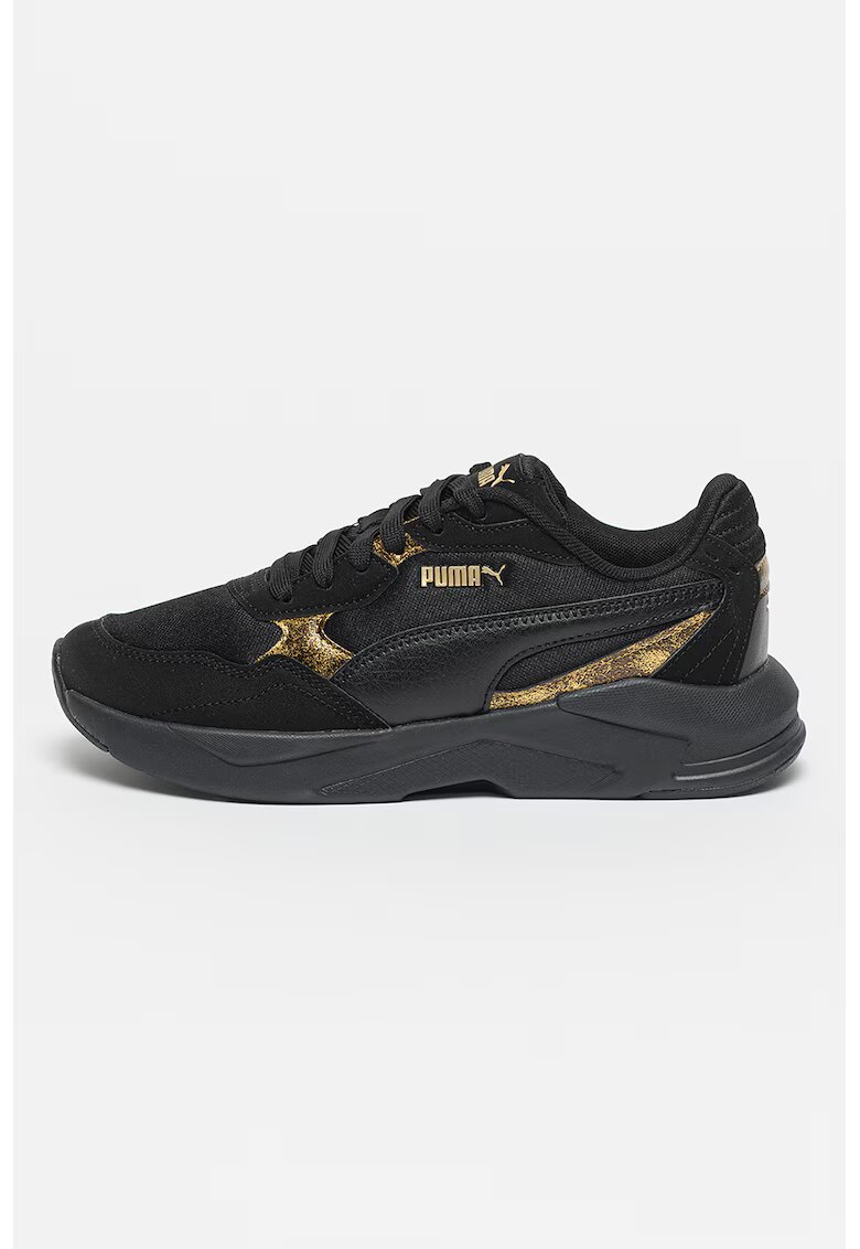 Puma Pantofi sport de piele ecologica cu insertii de material textil X-Ray Speed Lite - Auriu/Negru