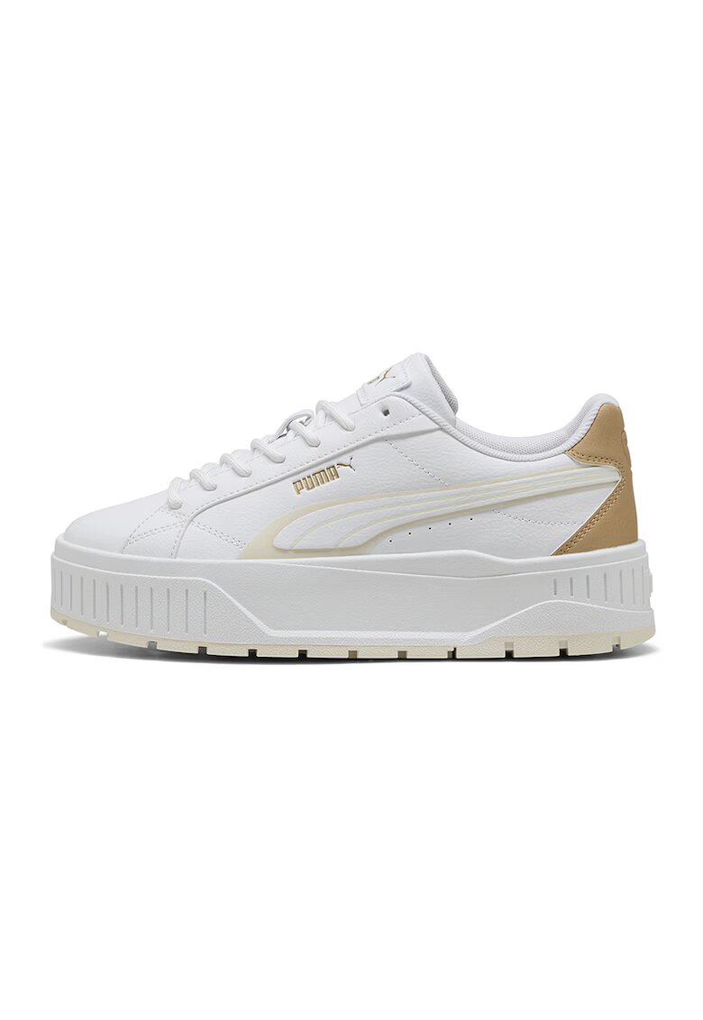 Puma Pantofi sport de piele ecologica cu logo - Alb/Bej