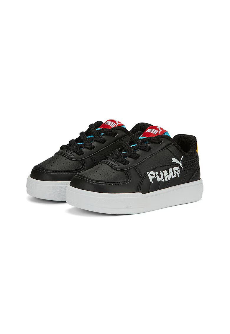 Puma Pantofi sport de piele ecologica cu logo contrastant Caven Brand Love - Negru/Galben/Albastru
