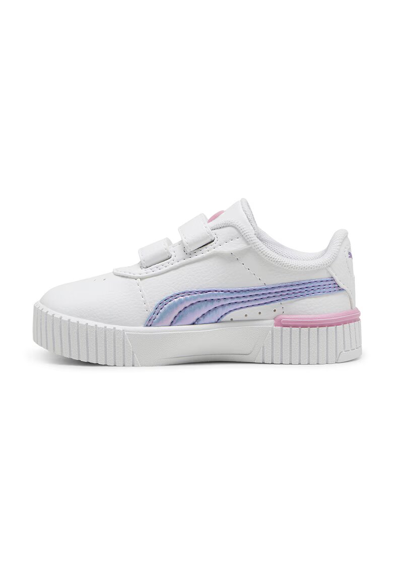 Puma Pantofi sport de piele ecologica cu velcro Carina 2.0 - Albastru lavanda/Roz pastel/Alb murdar