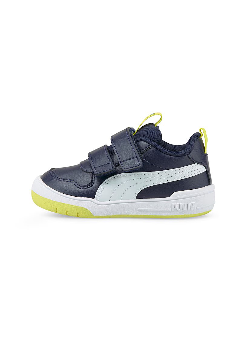 Puma Pantofi sport de piele ecologica cu velcro Multiflex - Alb/Bleumarin