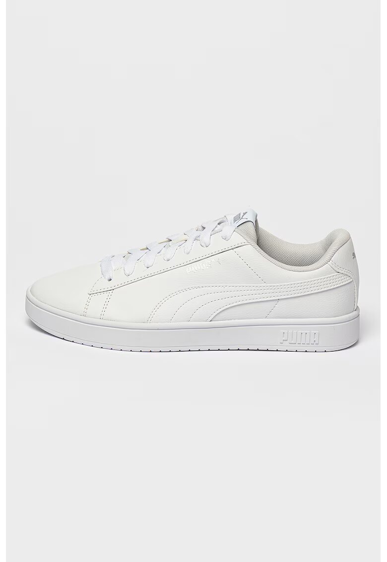 Puma Pantofi sport de piele ecologica Rickie Classic - Alb optic/Argintiu