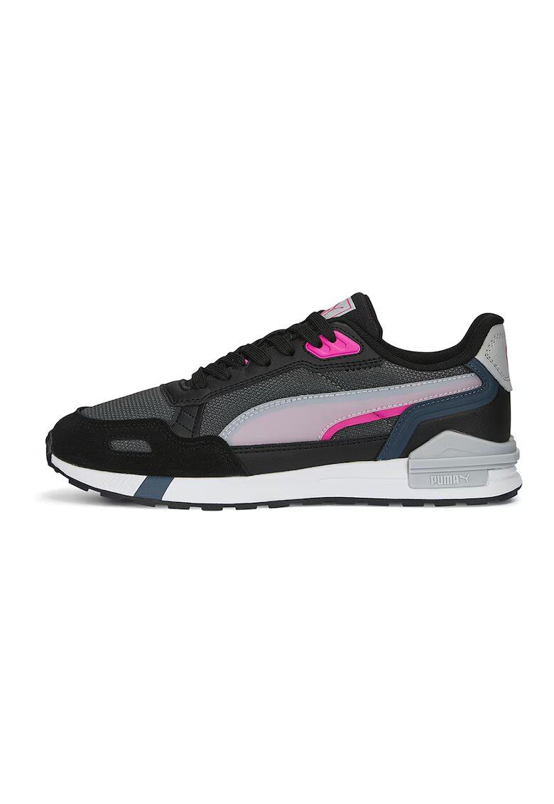 Puma Pantofi sport de piele ecologica si materiaal textil Graviton Tera - Negru/Gri/Albastru petrol