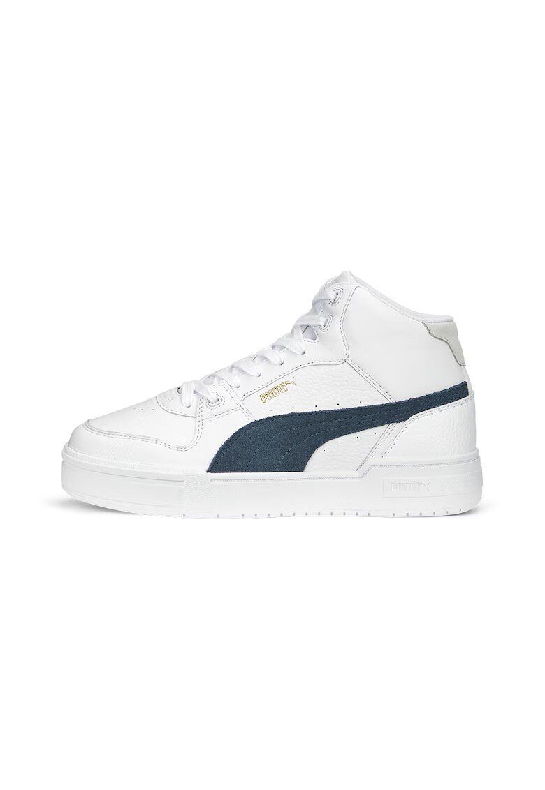Puma Pantofi sport de piele ecologica si piele intoarsa CA Pro - Alb optic/Bleumarin