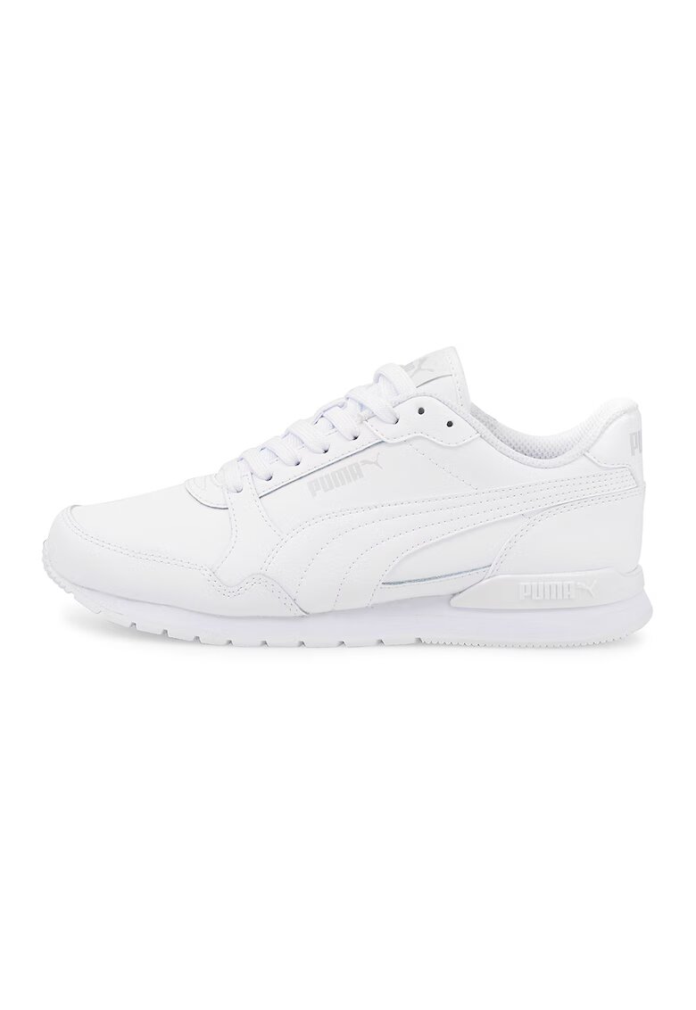 Puma Pantofi sport de piele ecologica si piele ST Runner v3 - Alb