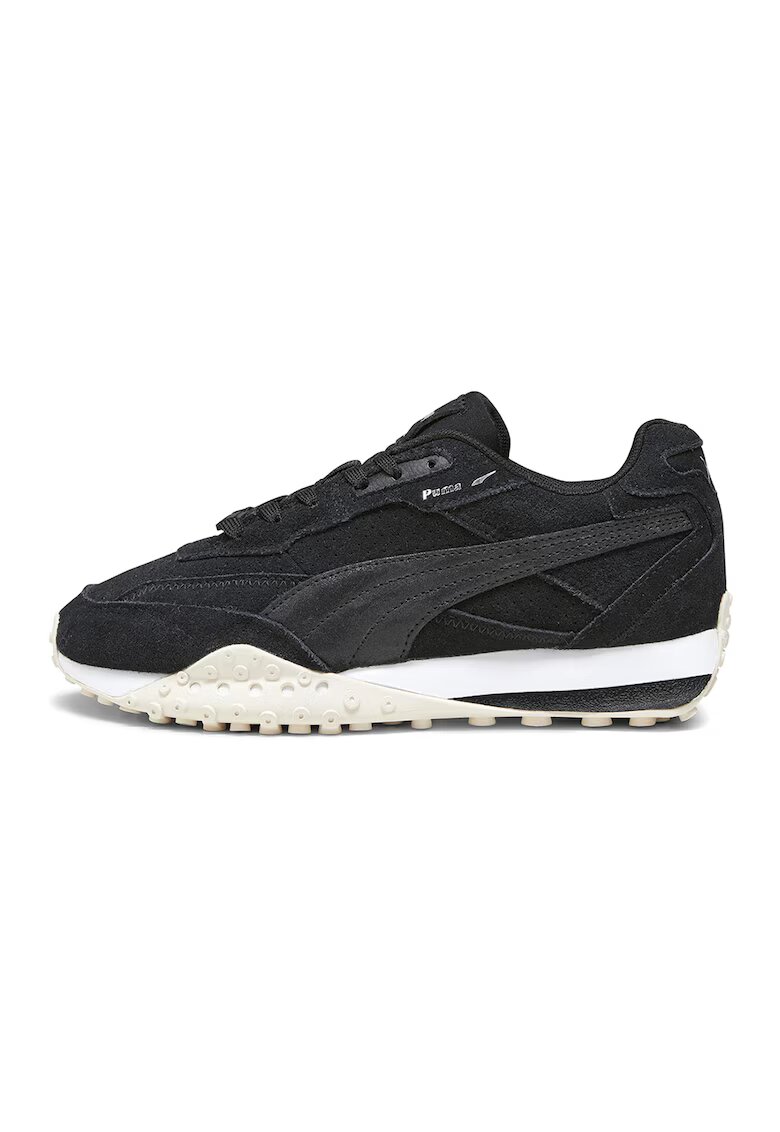 Puma Pantofi sport de piele intoarsa Blktop Rider Femme - Negru/Alb murdar