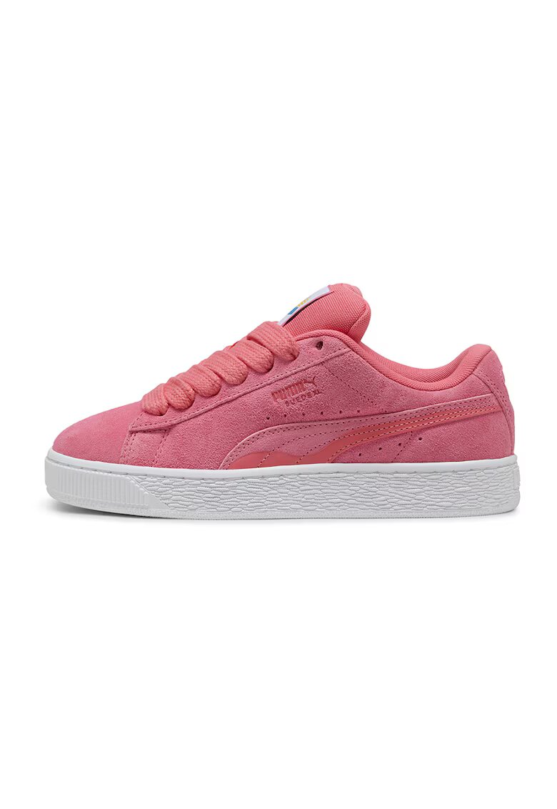 Puma Pantofi sport de piele intoarsa cu insertii de piele - Roz aprins