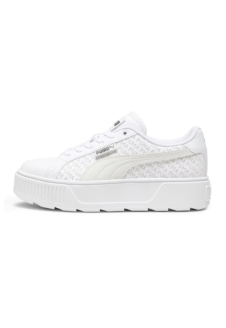 Puma Pantofi sport de piele si piele ecologica Karmen Logobsession - Negru stins/Alb optic