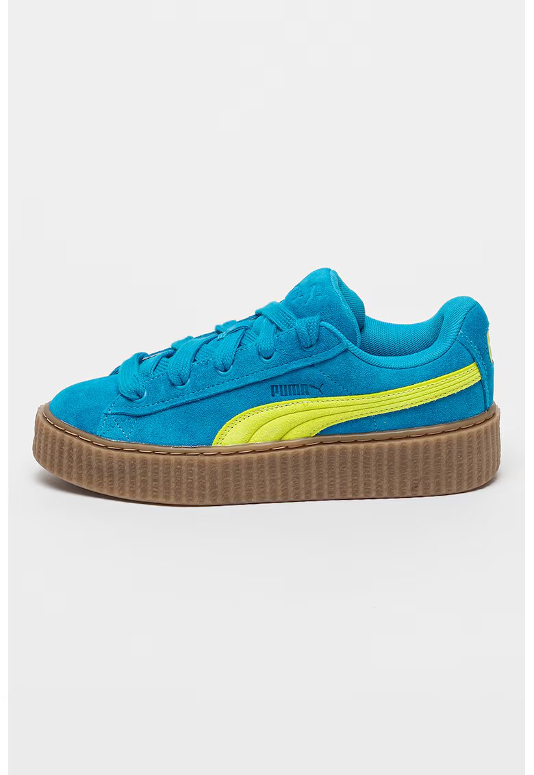 Puma Pantofi sport de piele si piele intoarsa Creeper Phatty - Albastru