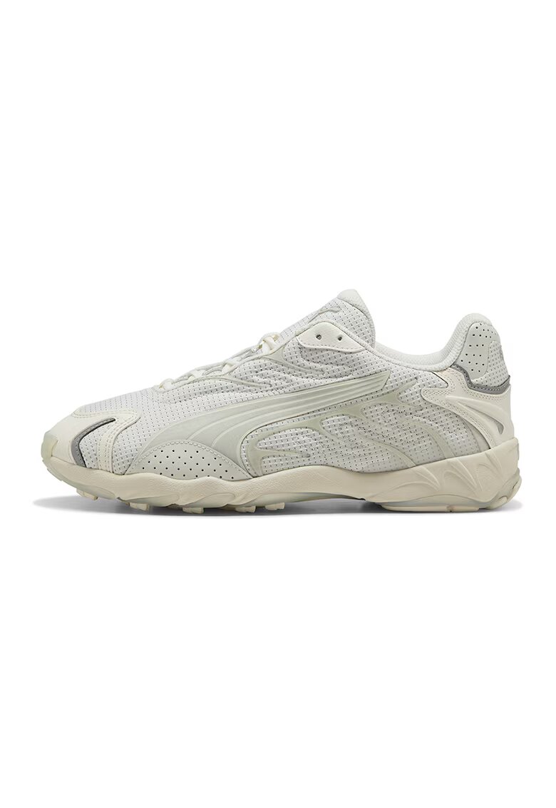 Puma Pantofi sport de piele si plasa - Alb murdar