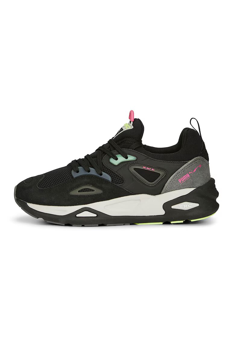 Puma Pantofi sport de plasa cu garnituri de piele intoarsa ecologica TRC Blaze - Negru