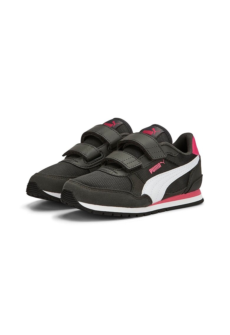 Puma Pantofi sport de plasa cu velcro ST Runner v3 - Alb/Negru/Roz