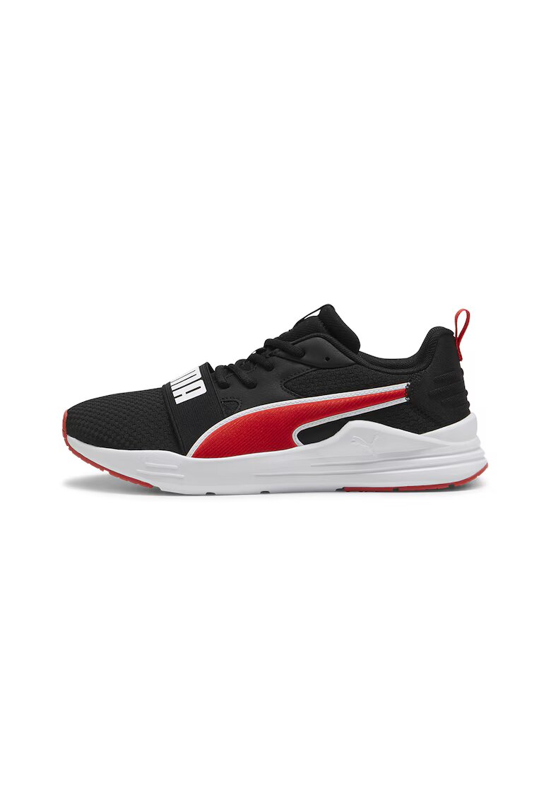 Puma Pantofi sport din material textil cu logo Wired Run Pure - Alb/Negru/Rosu inchis