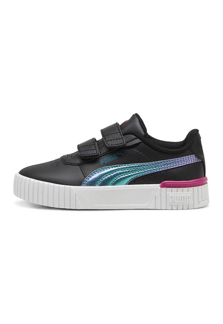 Puma Pantofi sport din piele ecologica Carina 2.0 Bouncy Sky V PS E - Negru/Violet/Verde inchis