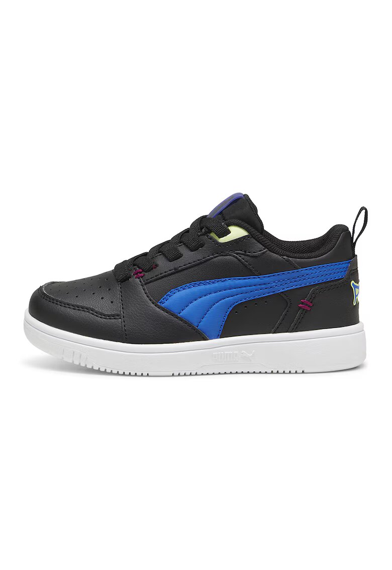 Puma Pantofi sport din piele ecologica cu segmente din material textil Rebound - Negru/Albastru royal