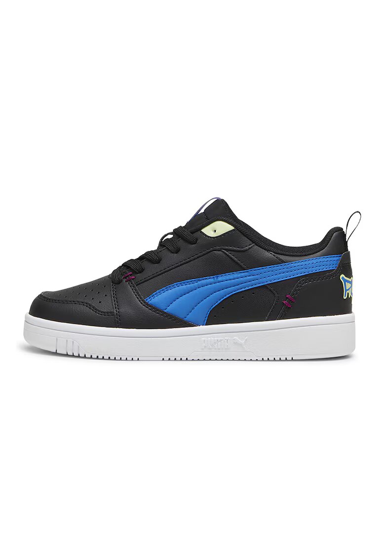 Puma Pantofi sport din piele ecologica cu segmente din material textil Rebound - Negru/Albastru royal