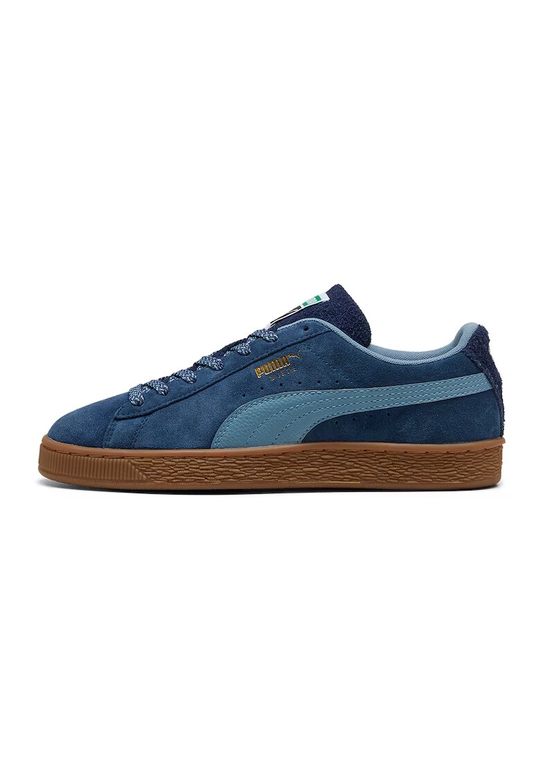 Puma Pantofi sport din piele intoarsa cu sireturi - Albastru inchis/Albastru lavanda
