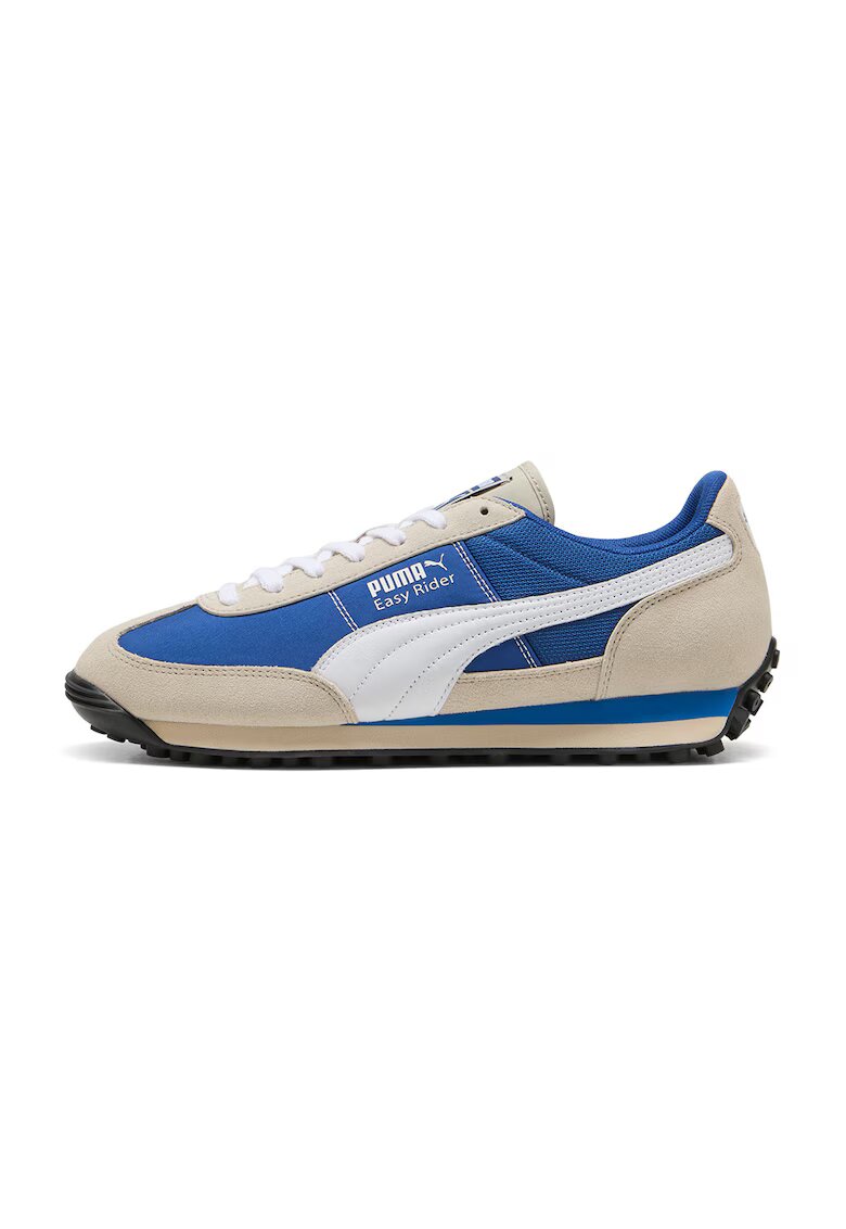 Puma Pantofi sport Easy Rider cu inserti din piele intoarsa - Alb/Albastru royal/Maro nisip