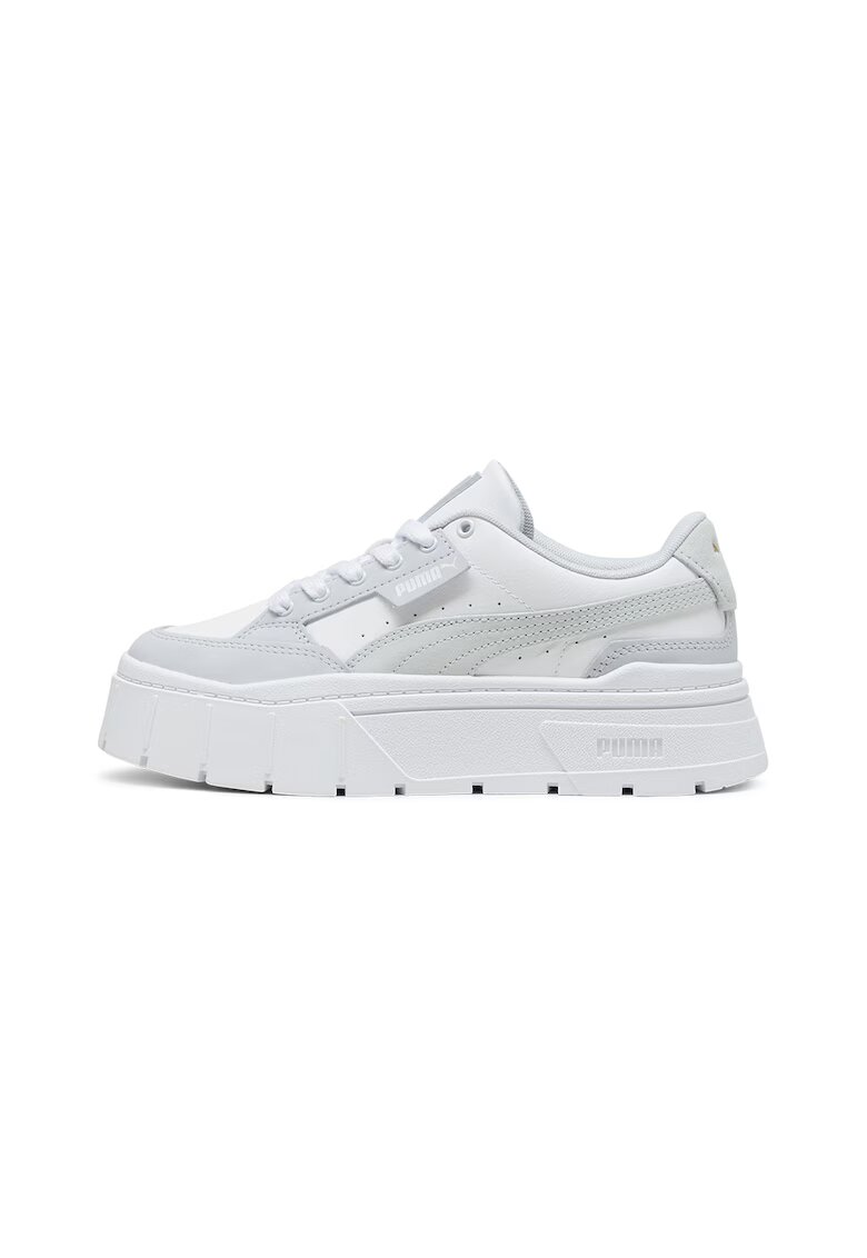 Puma Pantofi sport flatform cu insertii din piele intoarsa Mayze Stack Luxe - Gri deschis/Alb murdar