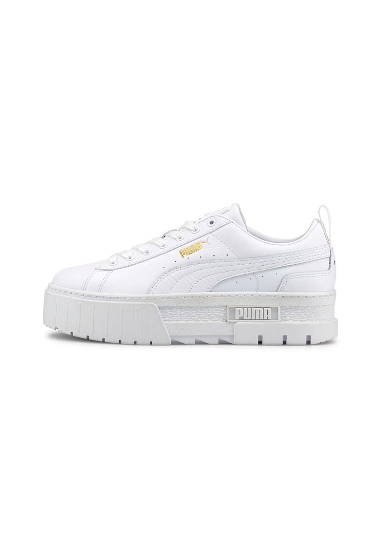 Puma Pantofi sport flatform de piele Mayze Classic - Alb