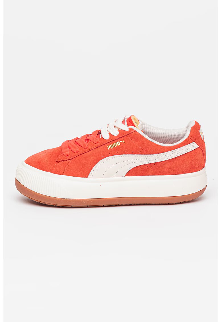 Puma Pantofi sport flatform din piele intoarsa cu logo Mayu - Coral