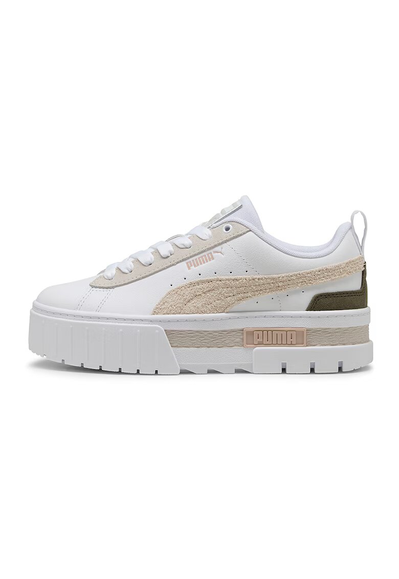 Puma Pantofi sport flatform Mayze Mix - Bej/Alb murdar