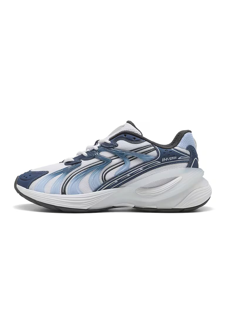 Puma Pantofi sport Inverse wedge cu garnituri de piele - Albastru inchis/Alb murdar