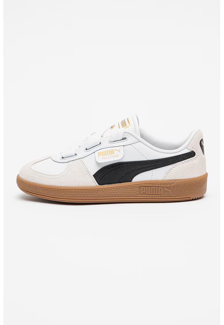 Puma Pantofi sport low-cut cu garnituri de piele Palermo - Negru/Alb murdar