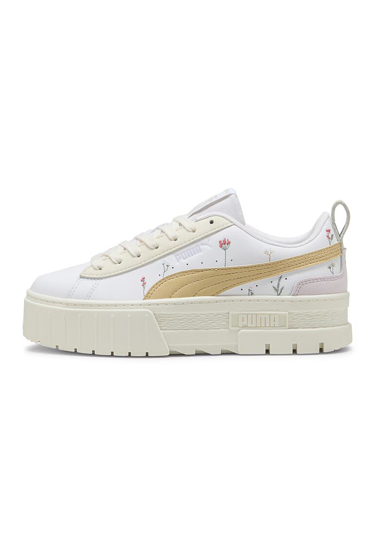 Puma Pantofi sport low cut din piele - Alb/Galben sofran