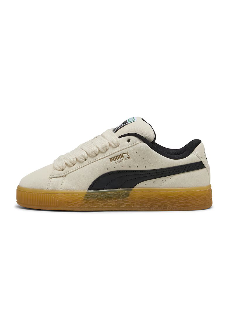 Puma Pantofi sport low cut unisex din piele intoarsa XL - Negru/Bej deschis