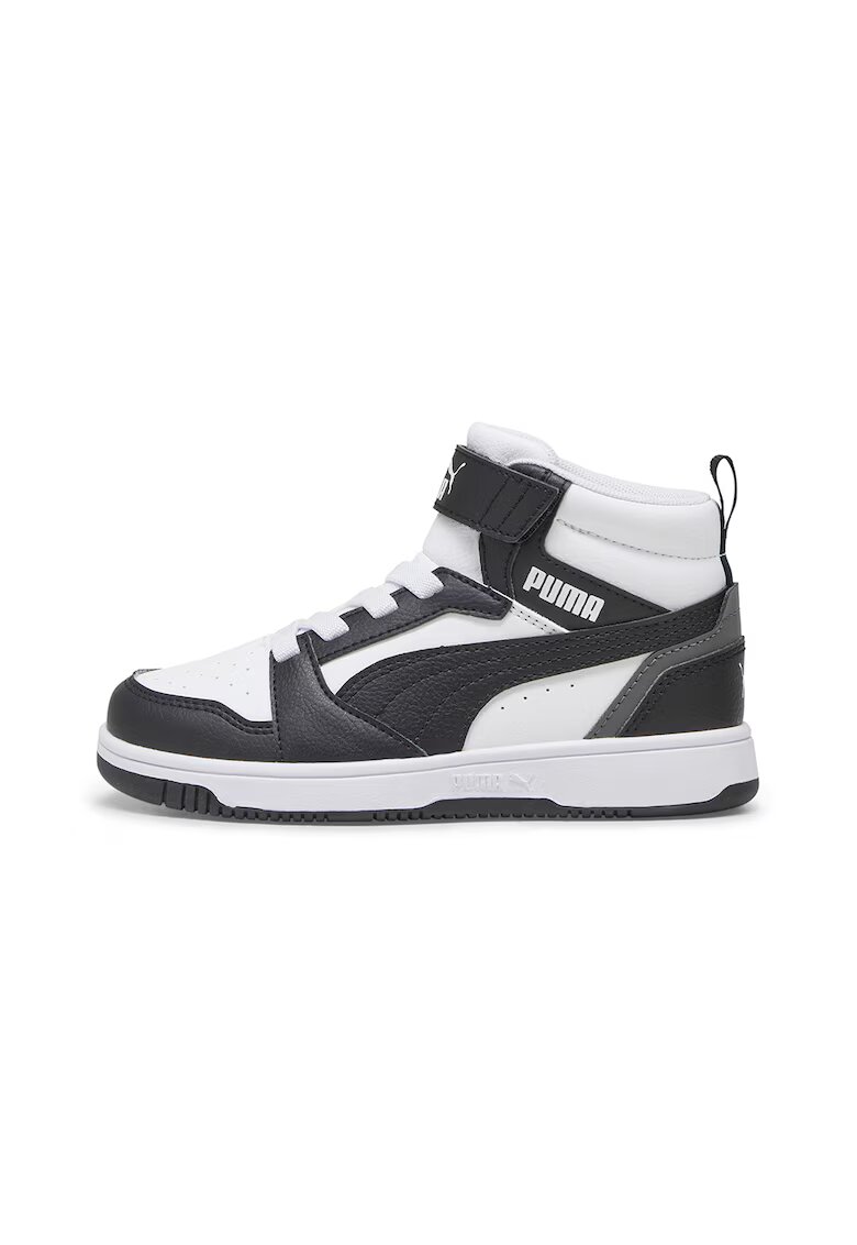 Puma Pantofi sport mid-cut cu velcro Rebound V6 - Alb/Negru